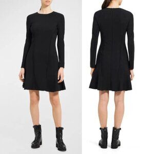 New! Theory Seam Sculpt Precision Ponte Mini Dress black 17606